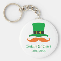 Leprechaun mustache St Patrick's day wedding favor Keychain