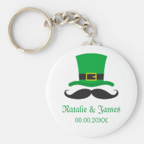 Leprechaun mustache St Patrick's day wedding favor Key Chain