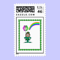 Leprechaun Postage Stamp stamps