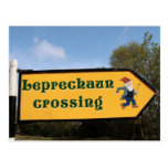 leprechaun sign post post card