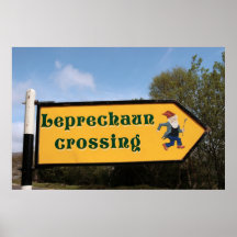 leprechaun sign post poster