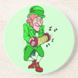 Leprechaun with Accordion Sandstone Coaster