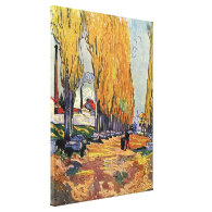 Les Alyscamps by Van Gogh. Autumn landscape Stretched Canvas Prints