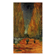 Les Alyscamps by Vincent van Gogh. Fall, autumn Business Card Template