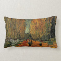 Les Alyscamps by Vincent van Gogh. Fall, autumn Pillow
