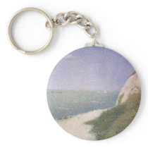 Les Bas Butin, Beach at Honfleur by Seurat Key Chains