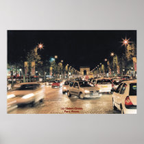 Les Champs-Elysées.  Paris, France Poster