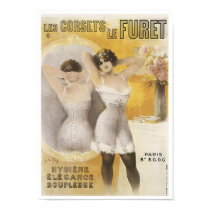Les Corsets Le Furet Vintage Corset Ad posters by vintagegiftmall Les Corsets Le Furet Vintage Corset Ad posters