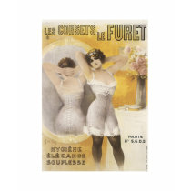 Les Corsets Le Furet Vintage Corset Ad t-shirts by vintagegiftmall Les Corsets Le Furet Vintage Corset Ad t-shirts