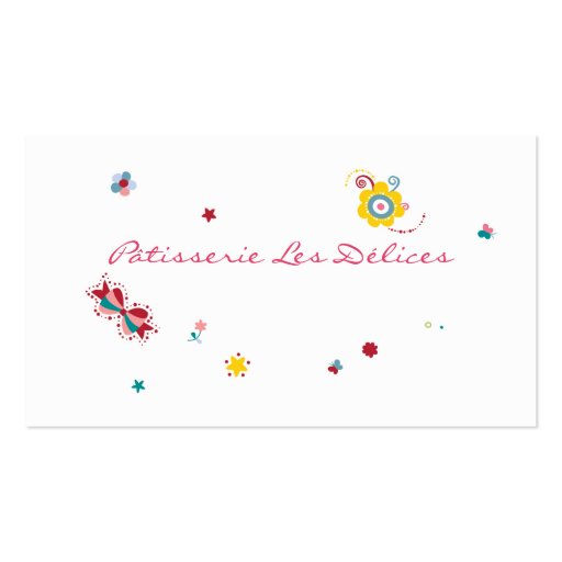 Les Cupcakes - Bakery Business Cards (back side)