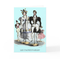 Les Fashionables by Charles Philipon Greeting Card by AntiqueImages Les Fashionables by Charles Philipon Greeting Card
