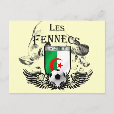 Les Fennecs Algeria flag football postcards by LesFennecs