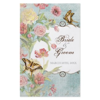 Les Fleur Pavoine - Rose n Peony Dinner Menu Card flyer