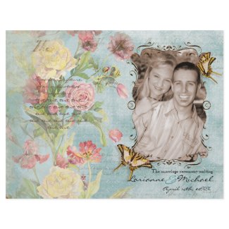 Les Fleur Pavoine - Rose n Peony Wedding Program flyer