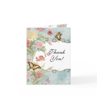 Les Fleur Pavoine - Thank You Note Cards card