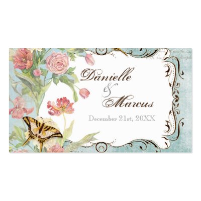 Les Fleurs Peony Rose Tulip Floral Flowers Wedding Business Card Template