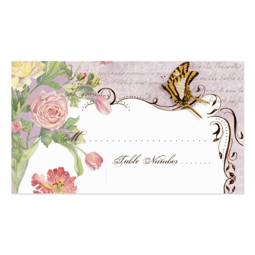 Les Fleurs Peony Rose Tulip Floral Flowers Wedding Business Card Template (back side)