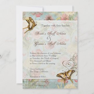 Les Fleurs Peony Rose Tulip Floral Flowers Wedding zazzle_invitation