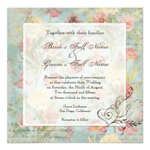 Les Fleurs Peony Rose Tulip Floral Flowers Wedding Personalized Invite