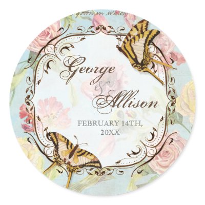 Les Fleurs Peony Rose Tulip Floral Flowers Wedding Sticker