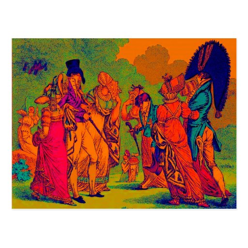 les invisibles 1810 fashion cartoon post cards