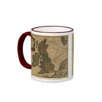 Les Isles Britanniques, 1700's Map mugs
