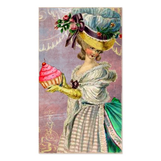 Les Petits Gateaux Marie Antoinette Cupcake & Bird Business Card (front side)