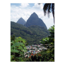 Les Pitons, St Lucia posters