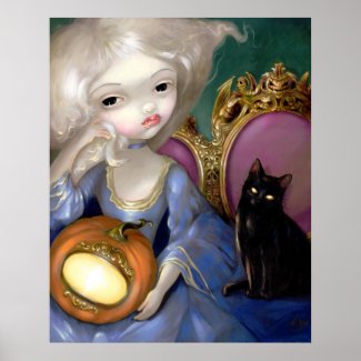Les Vampires: Lanterne-Citrouille ART PRINT cat print