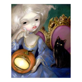 Les Vampires: Lanterne-Citrouille ART PRINT cat print