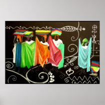 Les Vendeuses de Tissus Haitienne Print