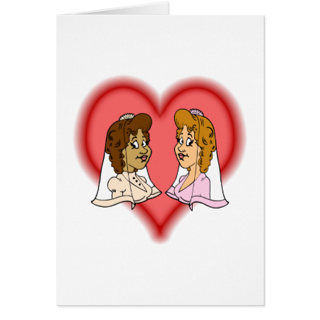 Lesbian Bi-Racial Couple Greeting Cards