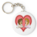 Lesbian Bi-Racial Couple Keychain