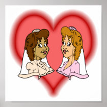 Lesbian Bi-Racial Couple Print