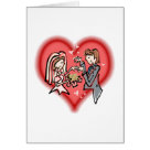 postcard - These two great women are exchanging their vows, whether dressed as 2 brides or as a bride and groom it does not change how much they love each other.  This great gift is perfect for anyone who is marrying their same sex partner, show everyone that you are in love and nothing will stop you from declaring your love.  Great to show everyone you were just married, or for use as wedding favors or invitations.