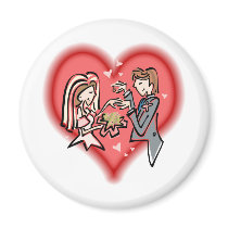 Lesbian Bride & Groom Fridge Magnets