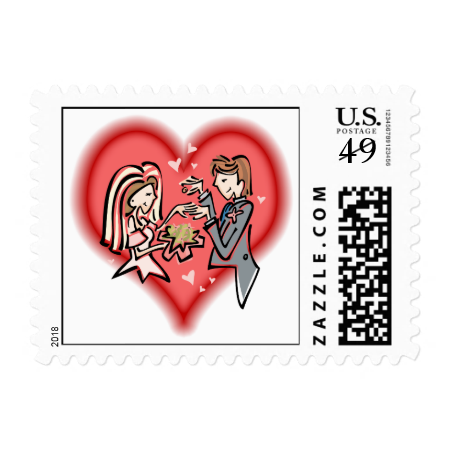 Lesbian Bride & Groom Stamp