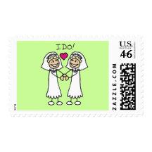 Lesbian Bride Wedding Stamps
