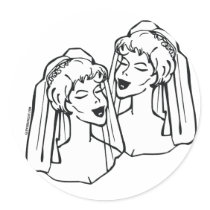 Lesbian Brides Gay Marriage Stickers stickers