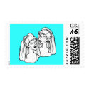 Lesbian Brides Gay Wedding Stamps stamp