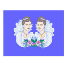 Lesbian Brides Wedding Postcard