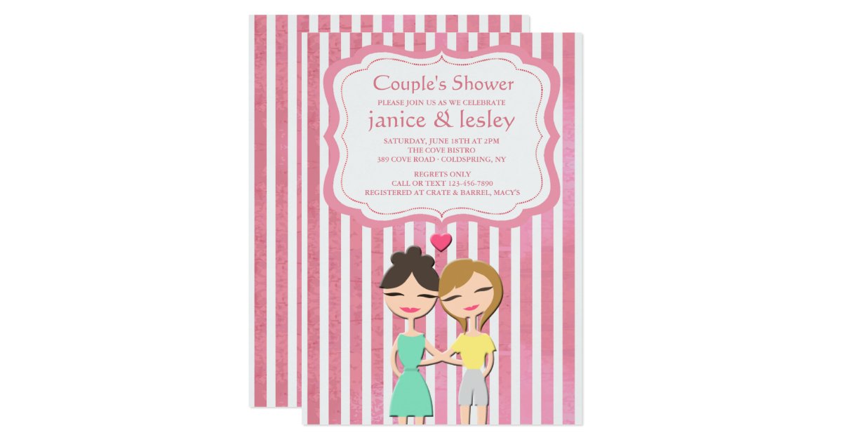 Lesbian Couple Shower Invitation | Zazzle