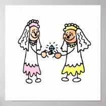Lesbian Cute Brides Poster
