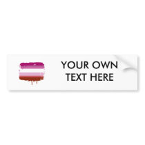 LESBIAN FLAG DRIPPING BUMPER STICKER