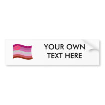 LESBIAN FLAG WAVING WITH SYMBOL BUMPER STICKERS