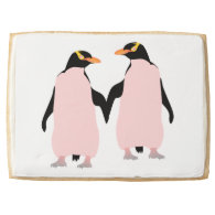 Lesbian Gay Pride Penguins Holding Hands Jumbo Cookie