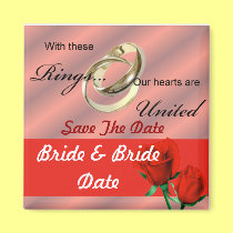 Lesbian Gay Save the Date Wedding Magnets