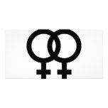 lesbian icon black photo greeting card