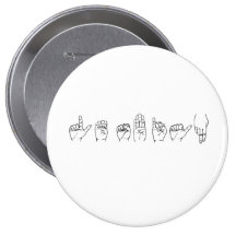 Lesbian in Sign Language Buttons