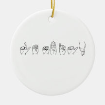 Lesbian in Sign Language Christmas Ornament